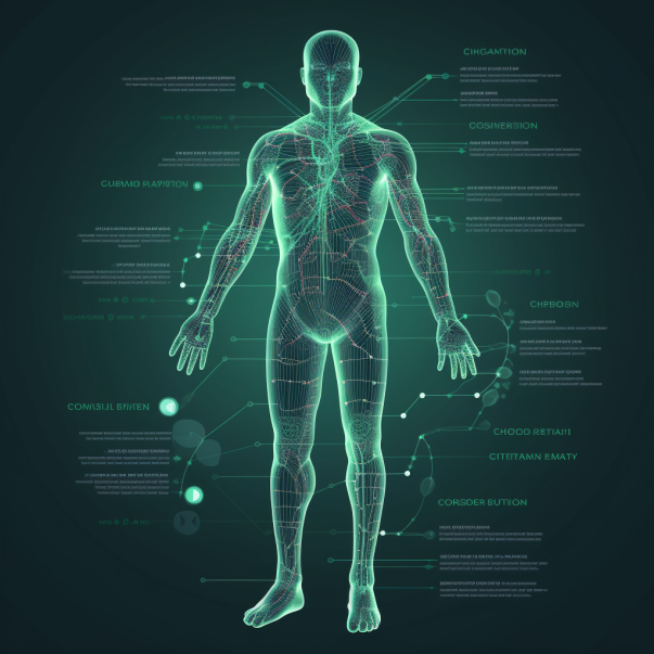Illustration of the endocannabinoid system in the human body