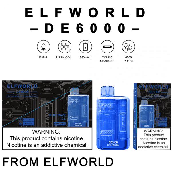 elf world de 6000 puffs disposable