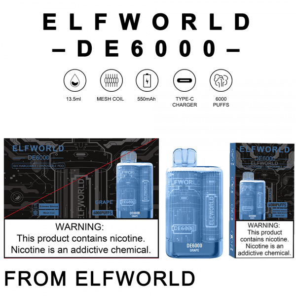 elf world de 6000 puffs disposable