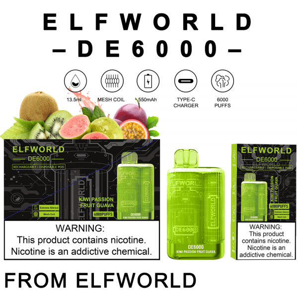 elf world de 6000 puffs disposable