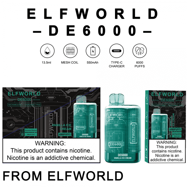 elf world de 6000 puffs disposable